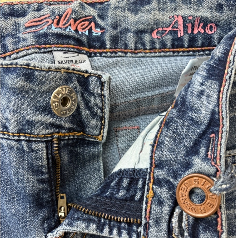Silver Jeans Co Aiko Mid Rise Slim Flare Bootcut Blue Denim L9528SA230 Women 27